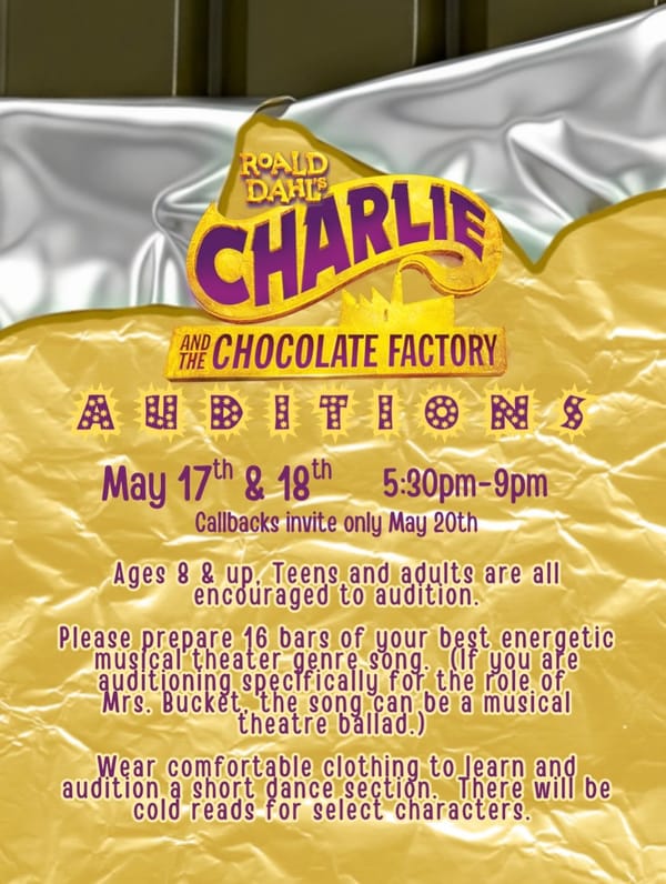 Audition for CHARLIE AND THE CHOCOLATE FACTORY
